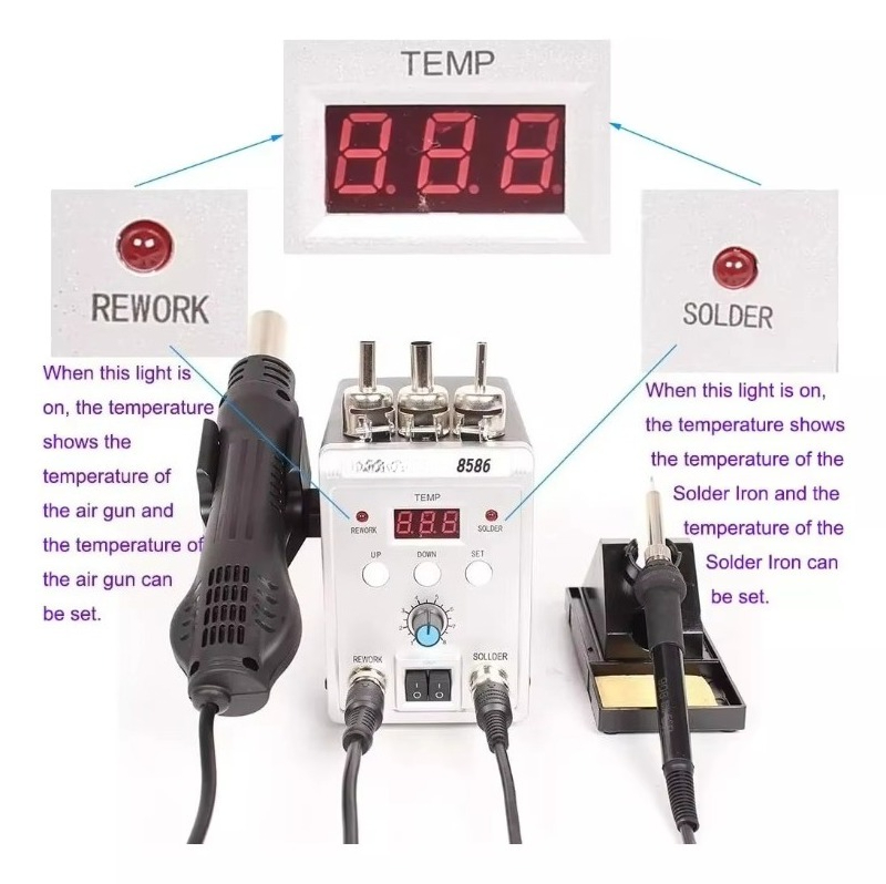 Паяльная станция 2-в-1 с горяч – обзор и цена Smd Rework Station Hot Air Soldering 2 In 1